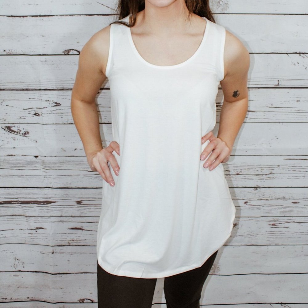 Buttery Soft White Tunic Tank